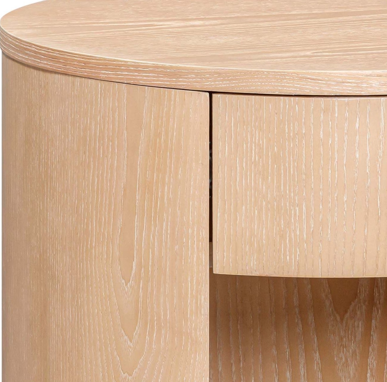 Marlow Natural Wood Round Nightstand From Renegade | HomegalleryStores